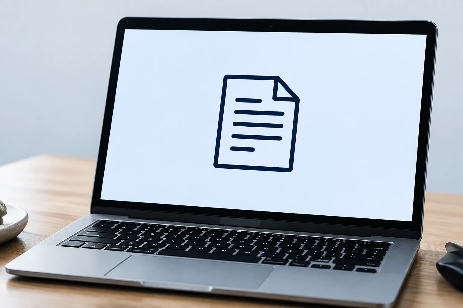 Open laptop met een document op het scherm